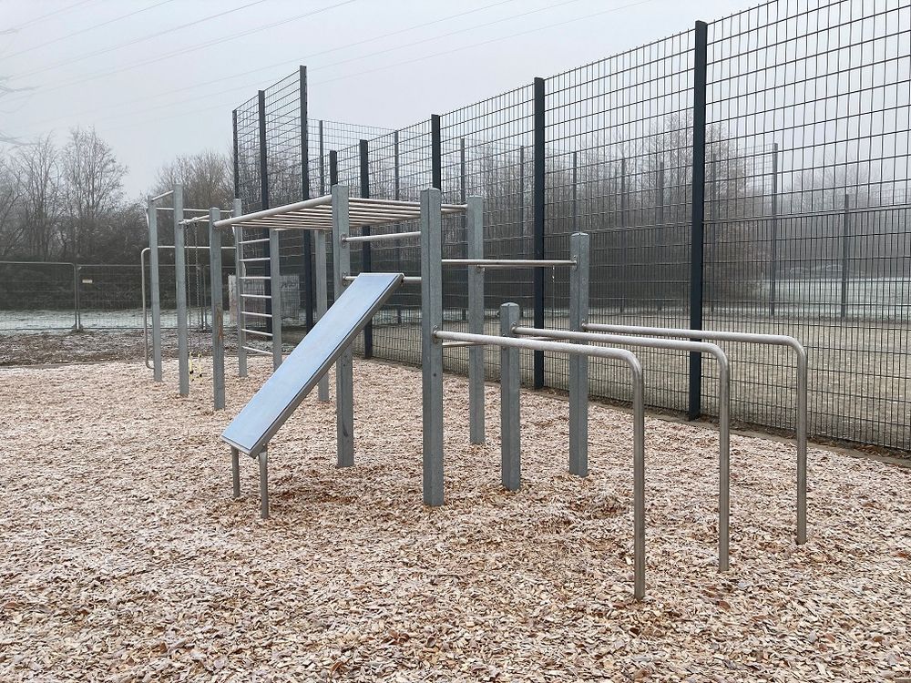 So sieht die Calisthenics-Anlage in Itter aus. (Foto: Landeshauptstadt Düsseldorf/Gartenamt)