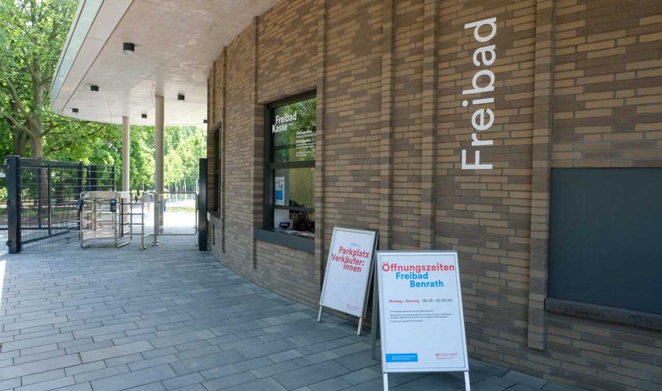 So sieht der Eintrittsbereich für die Badegäste aus. (Foto: Landeshauptstadt Düsseldorf/Uwe Schaffmeister)