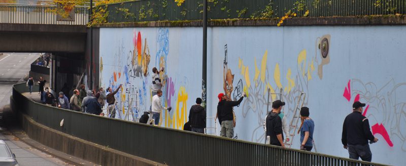 Hall of Fame: Graffiti-Wand in Eller