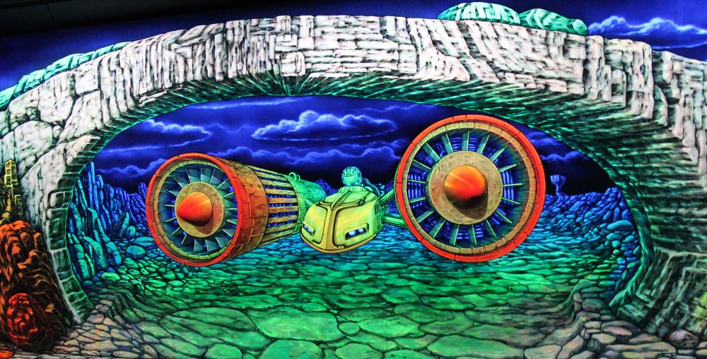 Durch die 3-D-Brille fliegen die Raumschiffe auf euch zu. (Foto: Jonathan)