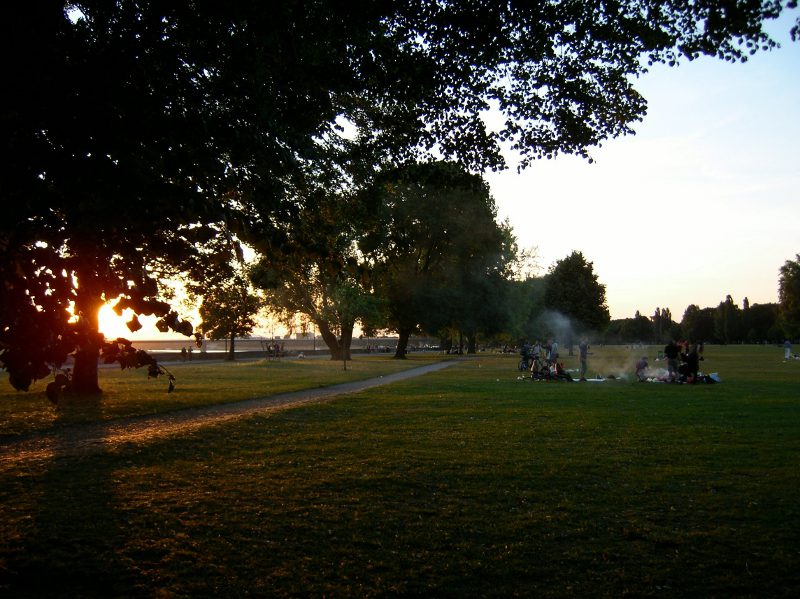 Grillen ist zwar geduldet im Rheinpark, doch solltest du darauf achten, den Müll nach dem Grillen mitzunehmen.