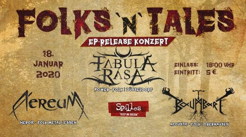 Folks 'n' Tales mit Fabula Rasa, Baumbart und Aereum What the Folk? Die drei Bands werden das Haus Spilles mit fabelhaften, fetzigen und feuchtfröhlichen Klängen füllen. (Foto: Haus Spilles)