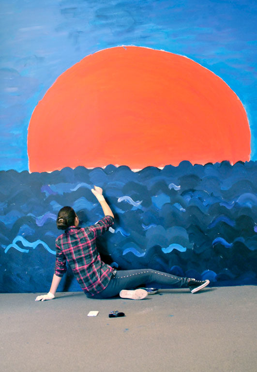 Kunstaktion: 600 Quadratmeter Heimat in Flingern Kunstaktion in Flingern: Hier geht die Sonne auf. Jugendprojekt Matassa