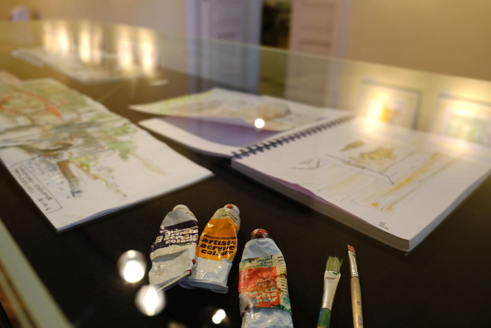 Auch Acrylfarben werden beim Sketching genutzt. (Foto: Christina Behrens) Auch Acrylfarben werden beim Sketching genutzt. (Foto: Christina Behrens)