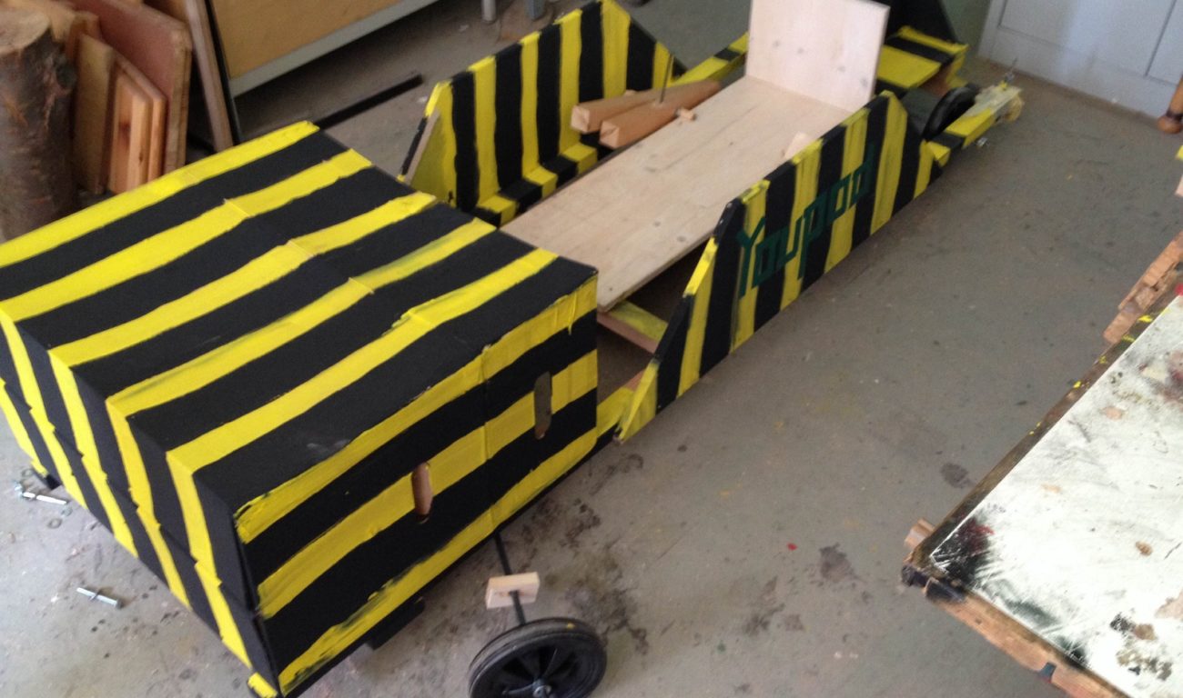 youpod-Seifenkiste nach der Sabotage NiklasV.