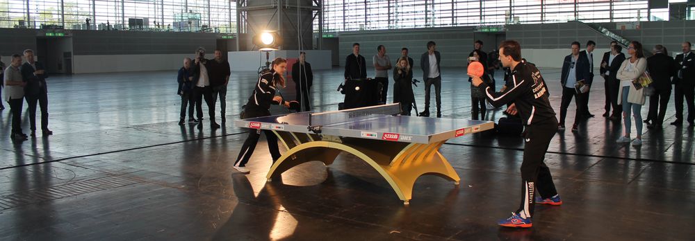 In der Messe-Halle werden mehrere Tischtennisplatten aufgebaut sein sowie Tribünen. (Foto: Jonathan) In der Messe-Halle werden mehrere Tischtennisplatten aufgebaut sein sowie Tribünen. (Foto: Jonathan)