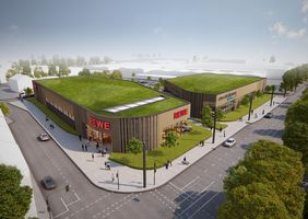 Badespaß in Unterrath: Neues und zentrales Hallenbad ist in Planung Die Animation zeigt, wie der Hallenbad-Neubau an der Ulmenstraße mal aussehen soll. (Foto: baues architekten)