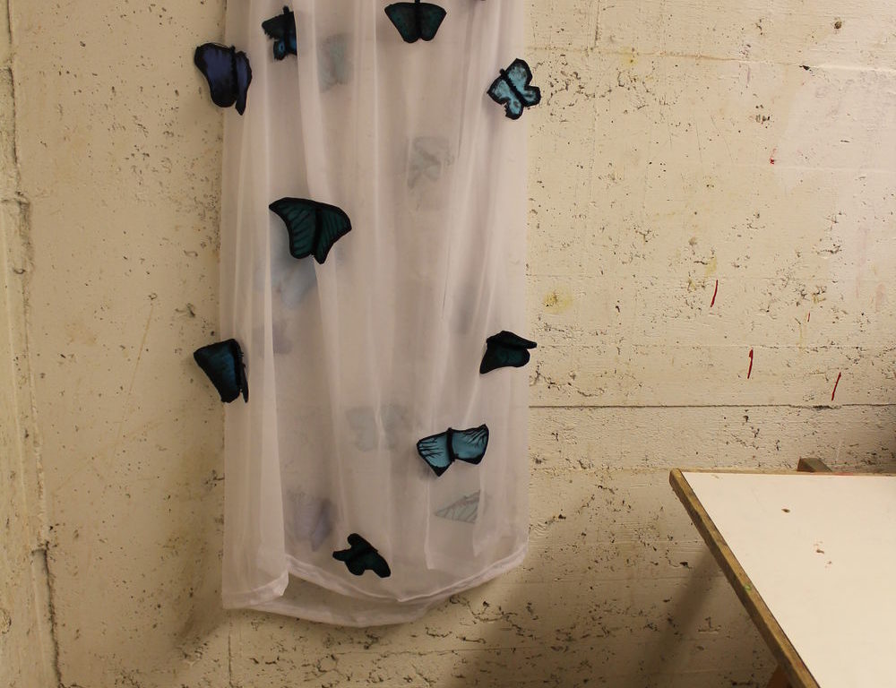 Ein Rock mit Schmetterlingen von Diana Harlig. (Foto: Christina Behrens) Ein Rock mit Schmetterlingen von Diana Harlig. (Foto: Christina Behrens)