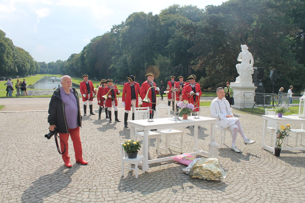 Düsseldorfer Parforcehorn Corps mit ihren Jagdhornbläsern (Foto: Anita)