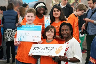 Die Vertreter der Schokofair-Gruppe bei der Preisverleihung in Frankfurt Michael Krebs