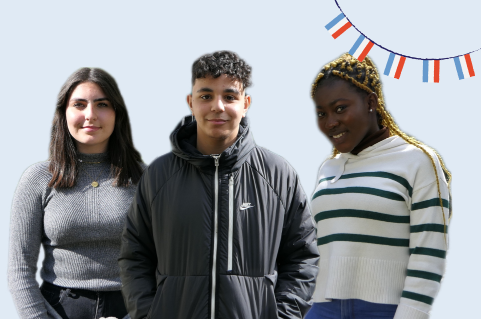 Alyssa (15), Nabil (16) und Grâce (15) sind für vier Tage in Düsseldorf, um die Stadt und die Kultur kennen zu lernen. (Foto: youpod / Vivian)