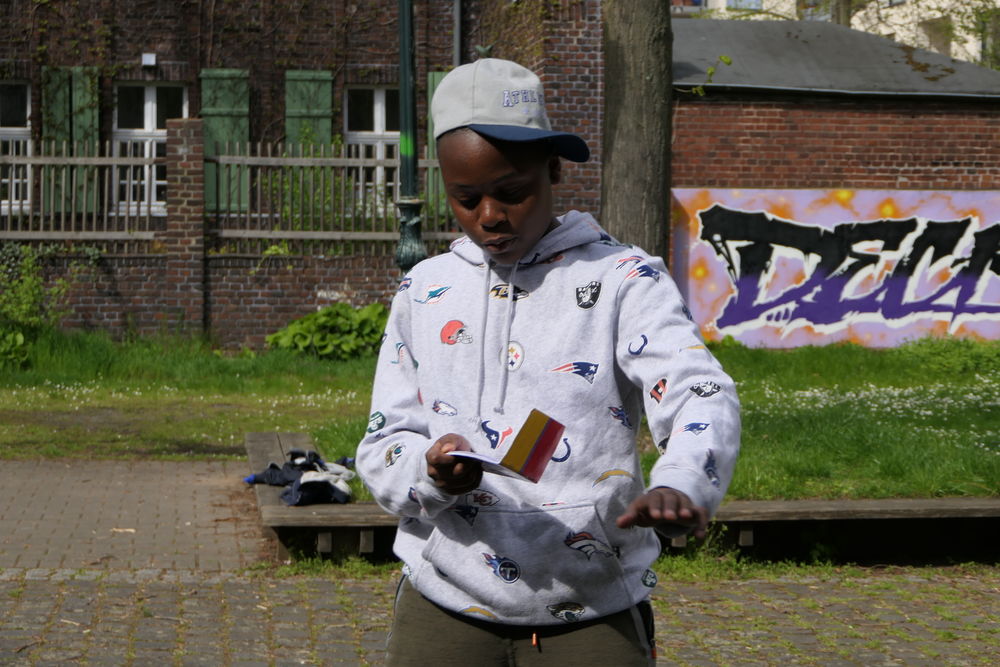 Noégaël (12) hat sogar einen Rap über die Gemeinsamkeiten und Unterschiede in Düsseldorf geschrieben. Noégaël (12)