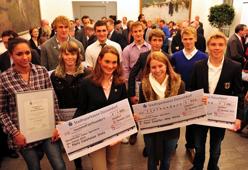Die glücklichen Juniorsportler aus Düsseldorf. Benedikt Jerusalem/Pressestelle Stadt Düsseldorf