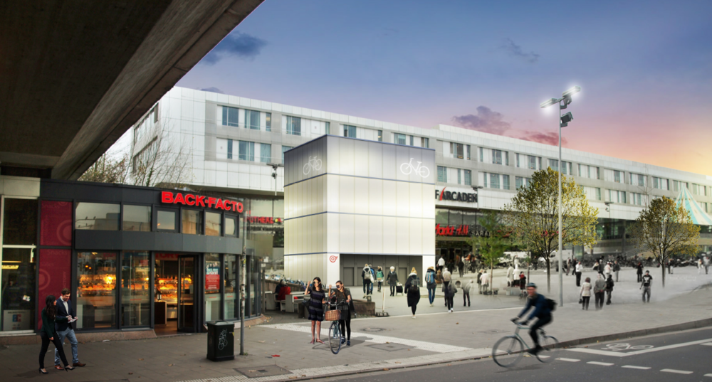 Dieser Fahrrad-Park-Turm steht bald am Bahnhof D-Bilk So soll der Fahrradturm am Bilker Bahnhof mal aussehen. Er soll 120 Abstellplätze für Fahrräder bieten. (Illustration: sop architekten)