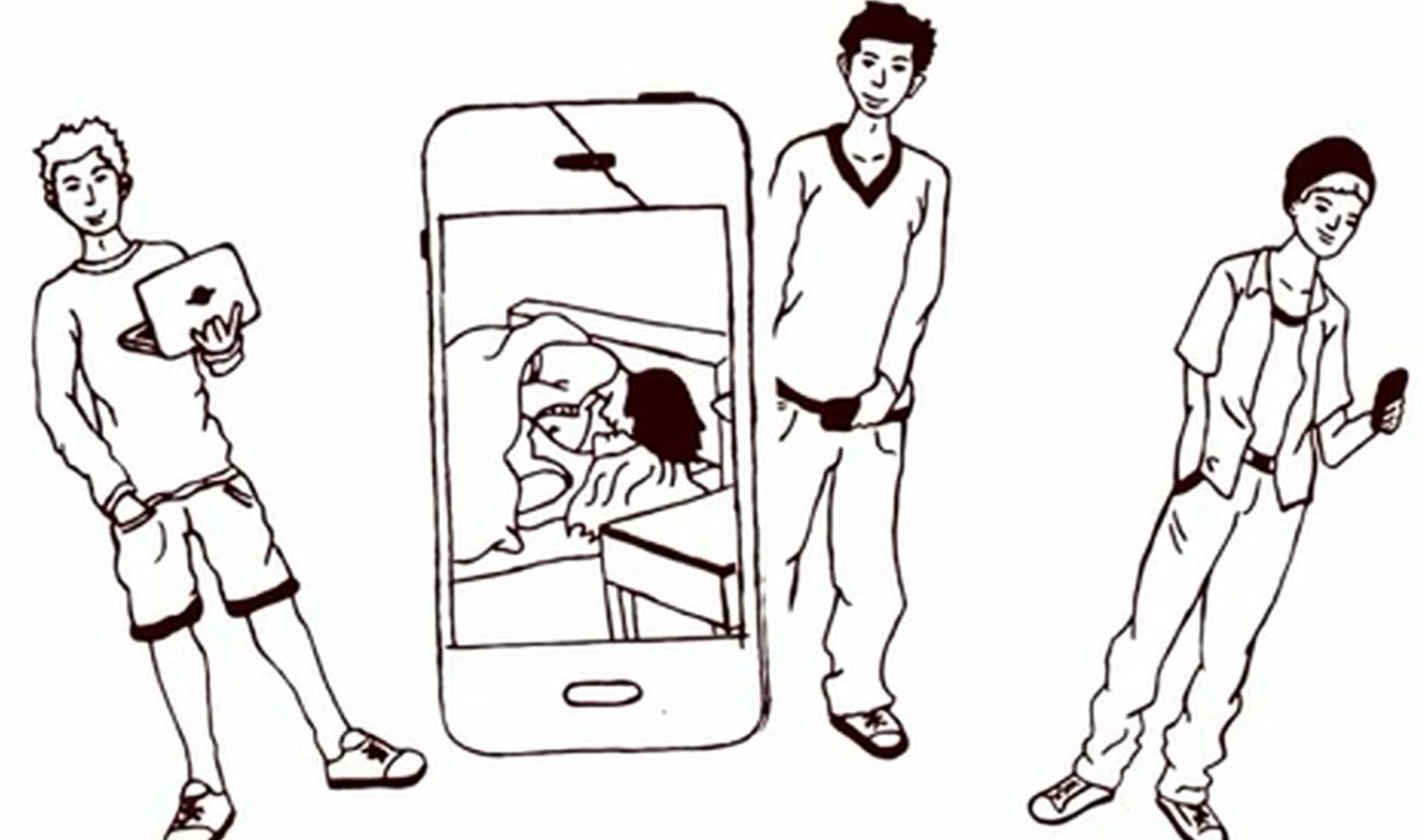 Sexting In dem Video von handysektor.de verbreitet sich ein intimes Bild rasend schnell. Screenshot handysektor.de