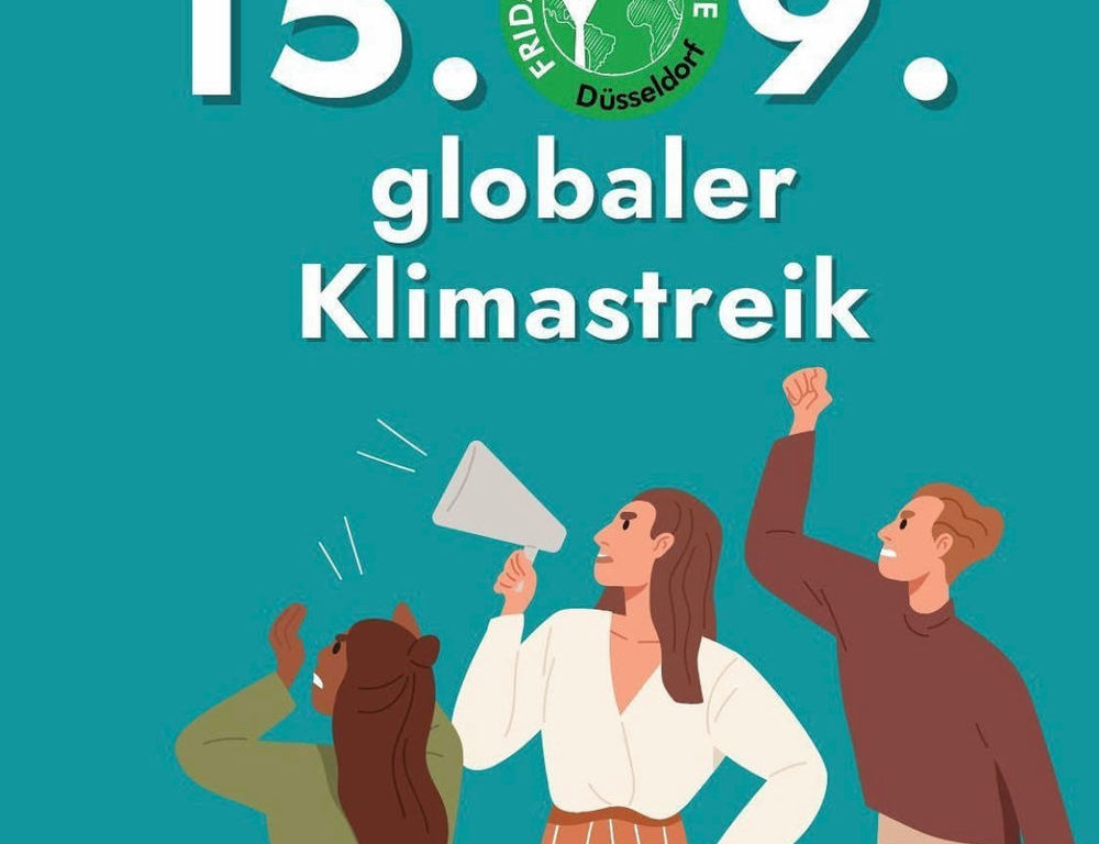Es wird Zeit, dass etwas passiert! Sei beim globalen Klimastreik dabei und kämpfe für eine lebenswerte Zukunft. (Foto: Students for Future Düsseldorf)