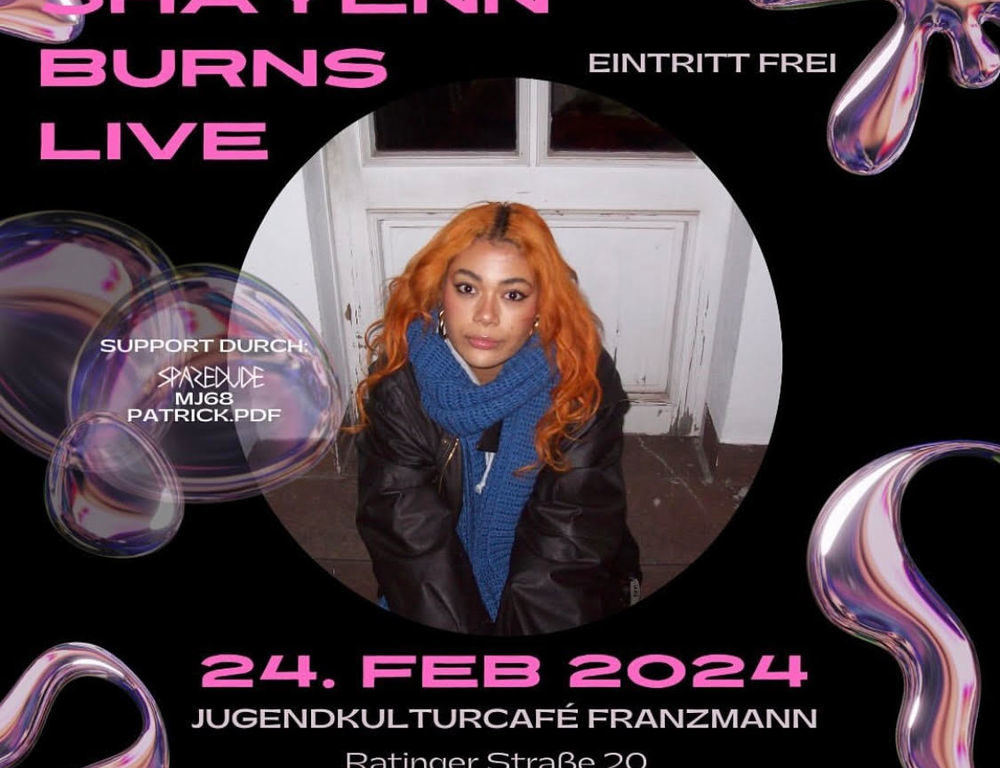 Die Künstlerin Shayenn Burns tritt live im Jugendkulturcafé Franzmann auf. (Foto: Jugendkulturcafé Franzmann/Instagram)