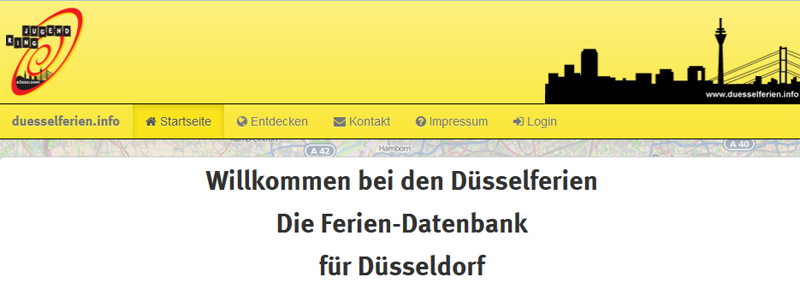 Duesselferien_Screenshot.jpg - Verreisen mit dem Jugendverband: Vielfältiges Ferienangebot für Kinder und Jugendliche - Screenshot Düsselferien Screenshot Düsselferien